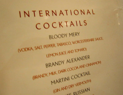 [ Drinks list ]