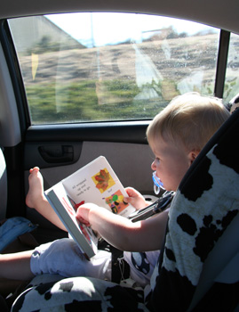 [ Reading in the car ]