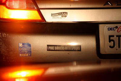 [ Interesting bumper sticker ]