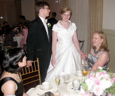 [ Bride and groom at our table ]