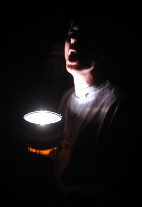 [ Dan with flashlight ]