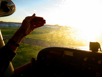 [ Taxing into the sun ]