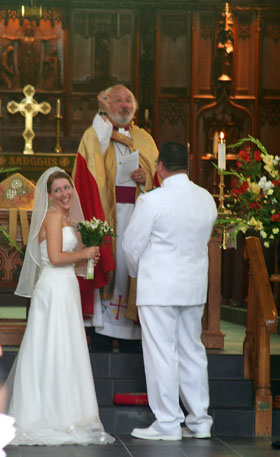 [ MT smiles during the ceremony ]