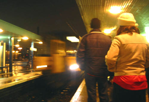 [ Train arriving at Finsbury ]