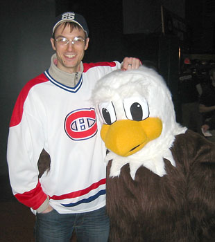 [ James gives me the bird ]