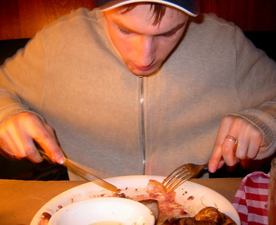 [ James eats bison ]