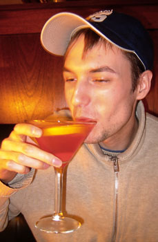 [ James and his fruity drink ]