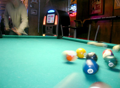 [ Time for pool at the R-Bar ]