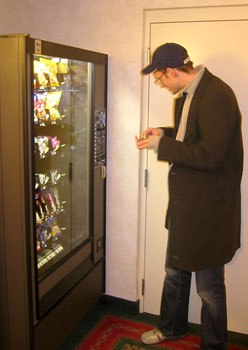 [ James at the vending machine ]