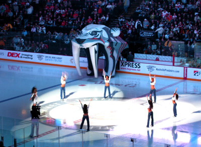 [ Cheerleaders on skates ]