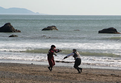 [ Sparring on the beach ]