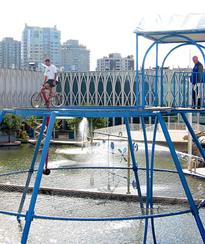 [ Gravity-defying 

bicyclists ]