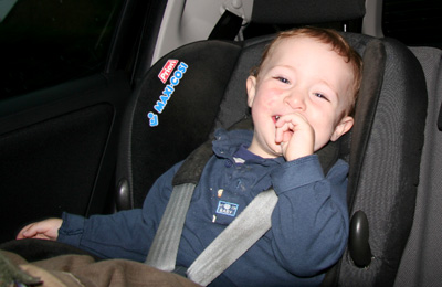 [ Milo in the car ]