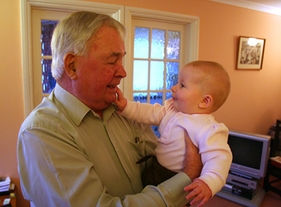 [ Morgan with her great grandfather ]