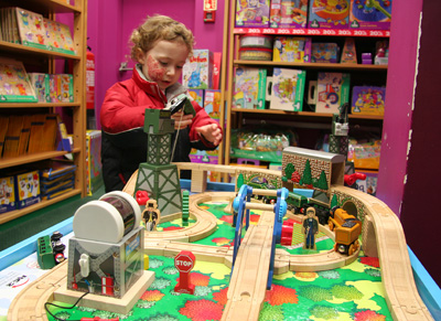 [ Milo with trains ]