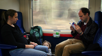 [ Cat, Milo and Evan on the train ]